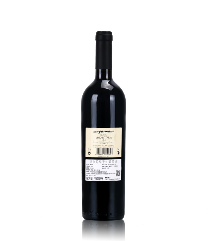 12°意大利慕伽玛黎干红葡萄酒750ml
