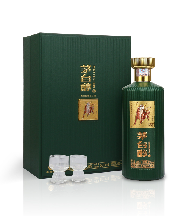 53°茅台醇邮票文化酒（辛丑牛 邮政绿）500ml