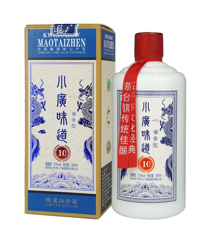 53°小广味道蓝金酱坤沙10年500ml 瓶